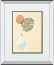 Sun Palm I Mint By Moira Hershey Mirrored Frame - Beige