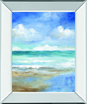 Washy Coast II By Nan - Mirror Framed Print Wall Art - Blue