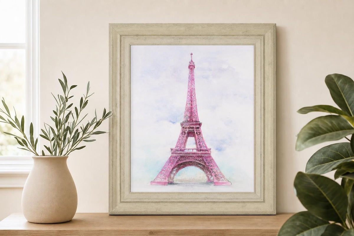 22x26 Pink Eiffel Tower By LanieLoreth - Pink