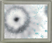 Frosted Petal Burst - 28" x 34" Framed Wall Art - Gray