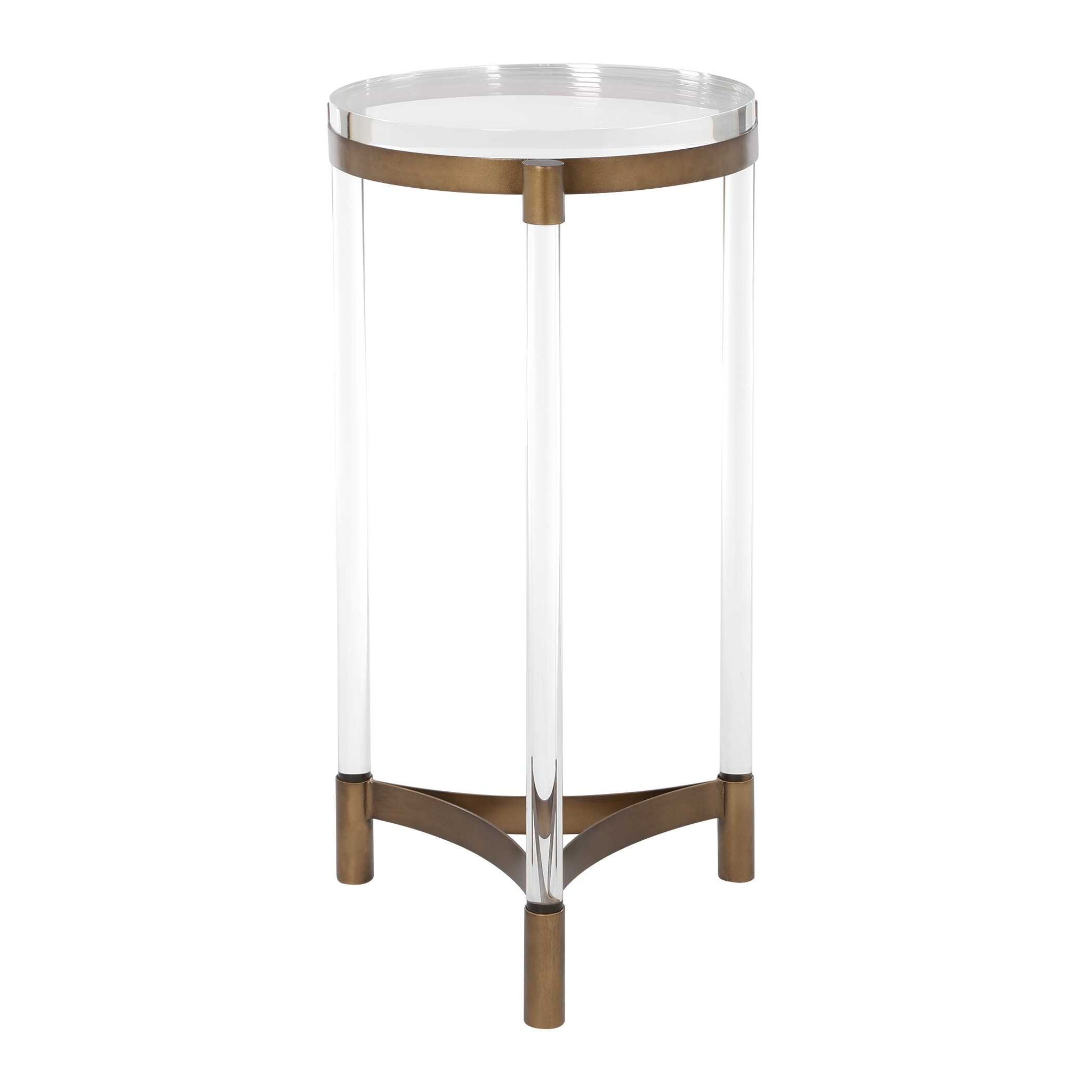 Pereira - Round Acrylic Accent Table - Bronze