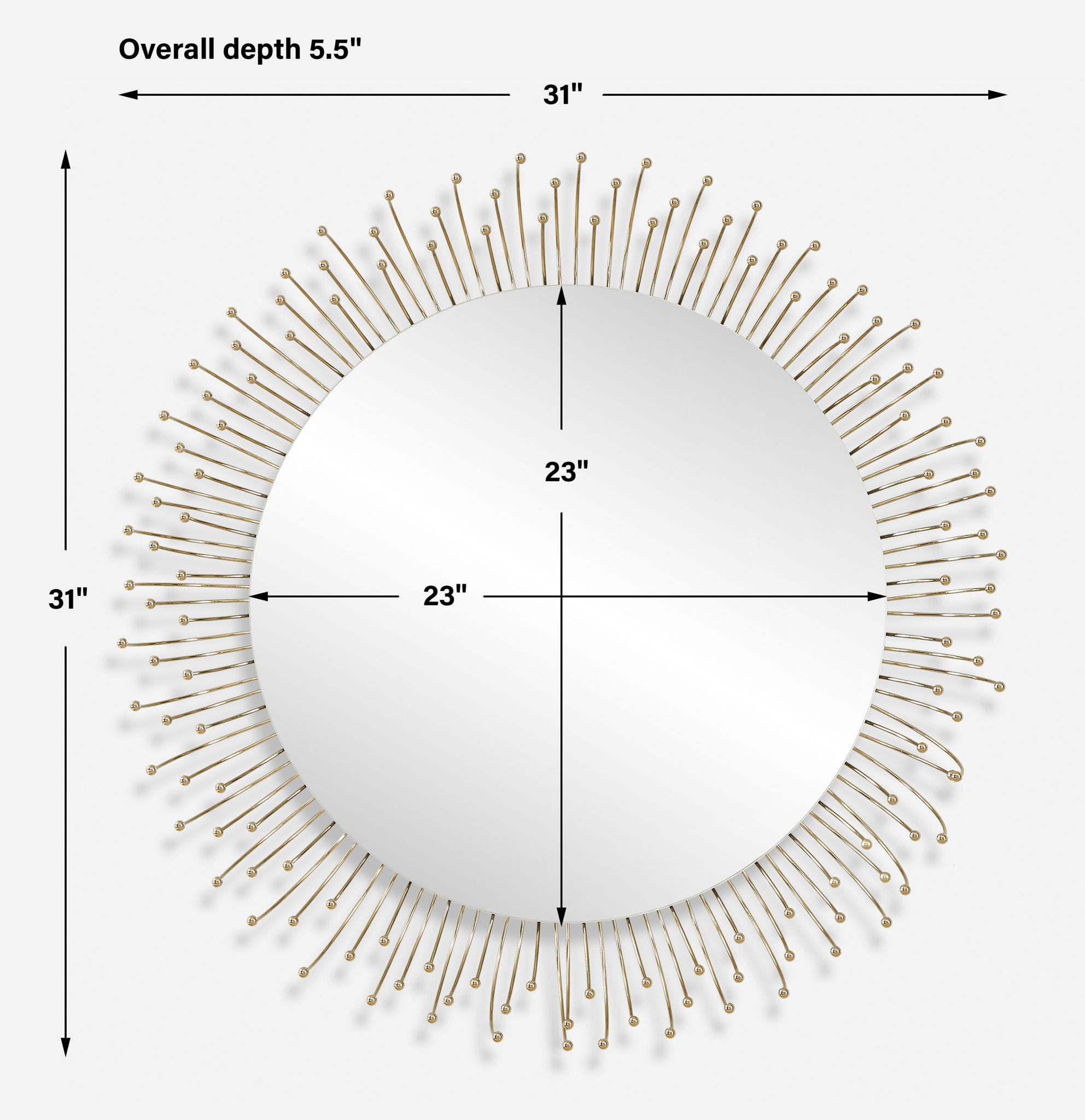 Aga - Round Gold Mirror