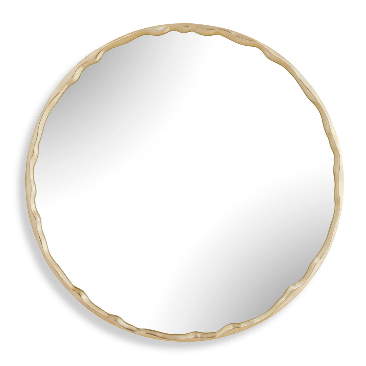 Crinkle - Round Mirror - Brass