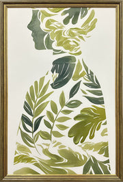 Sylvan Silhouette - 24 X 35 - Hand-Embellished Canvas In Frame - Green