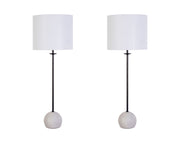 "Urban Sphere" Concrete Buffet Lamp (Set of 2) - Concrete/Matte Black
