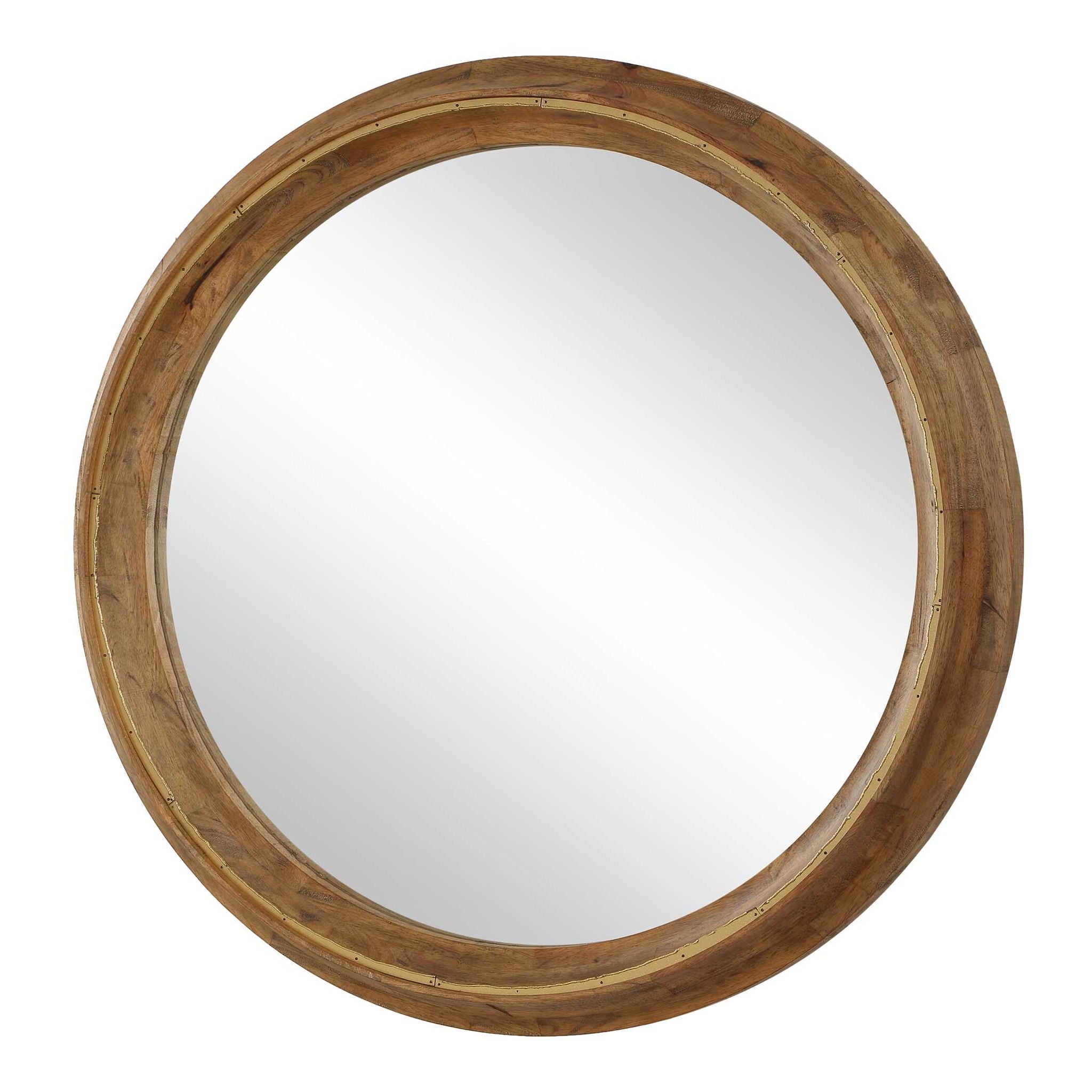 Frontier - Round Wood Mirror - Woodtone