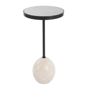 Odesa - Marble Accent Table - Black / White