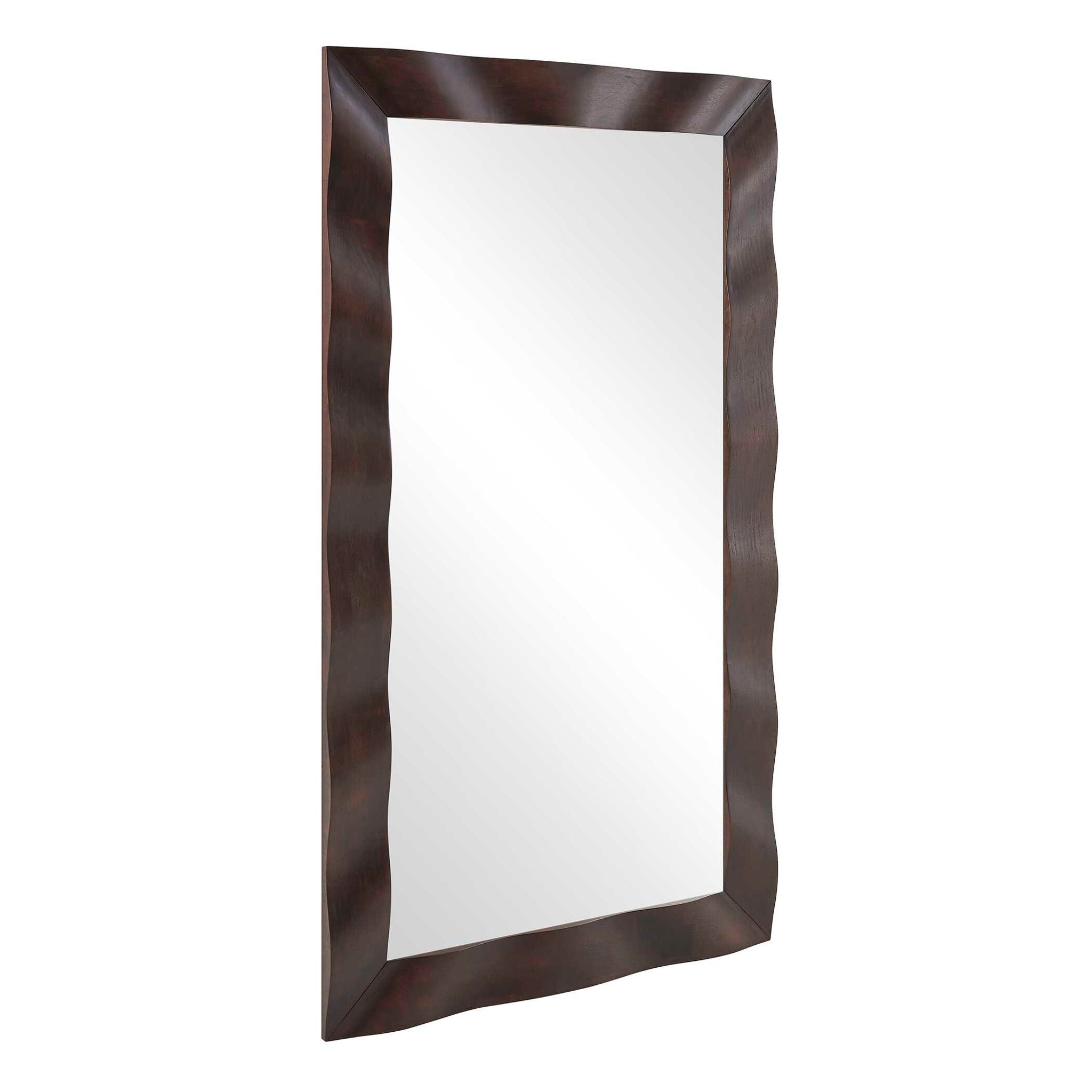 Wrinkle - Wavy Wood Mirror - Woodtone
