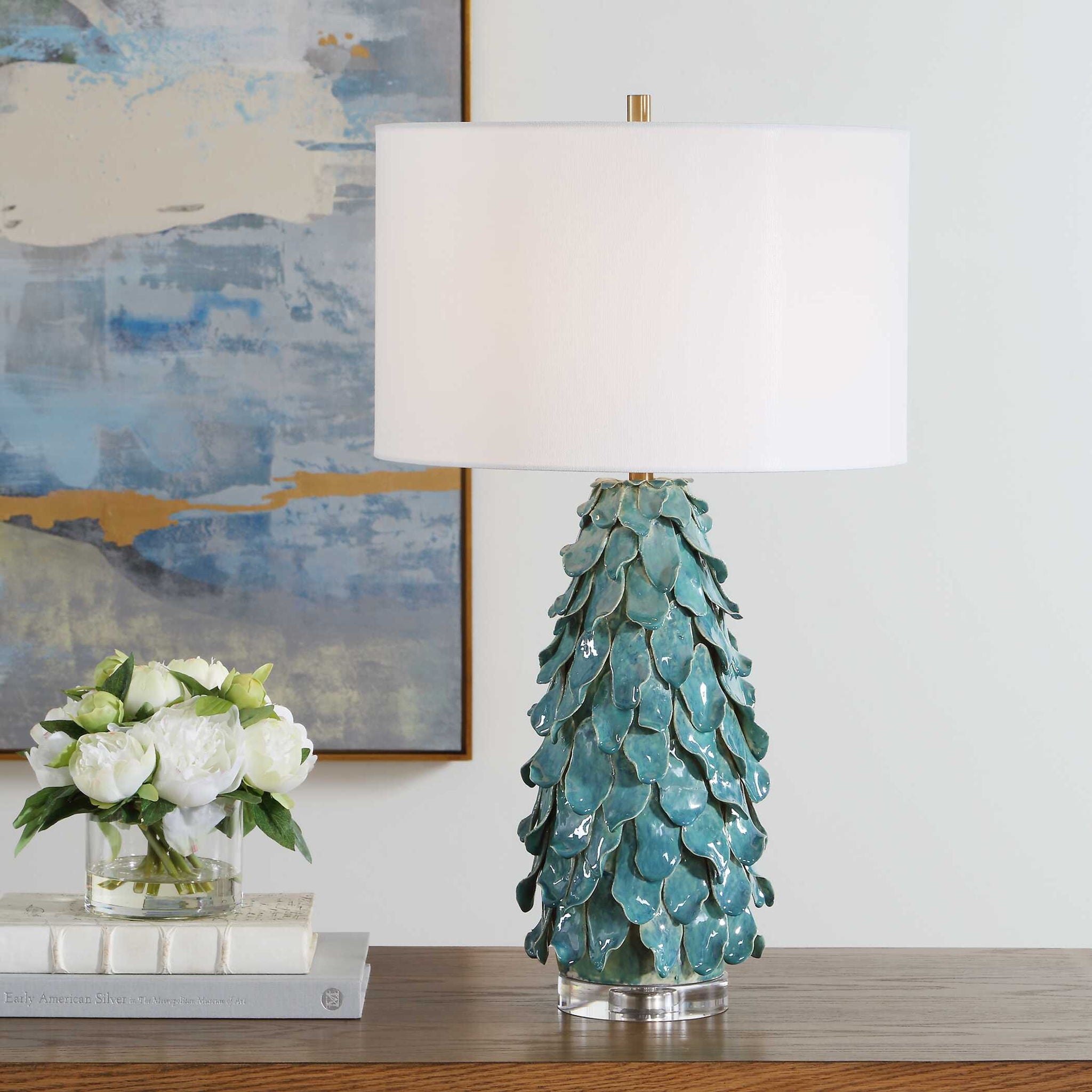 Mina - Table Lamp - Teal Blue