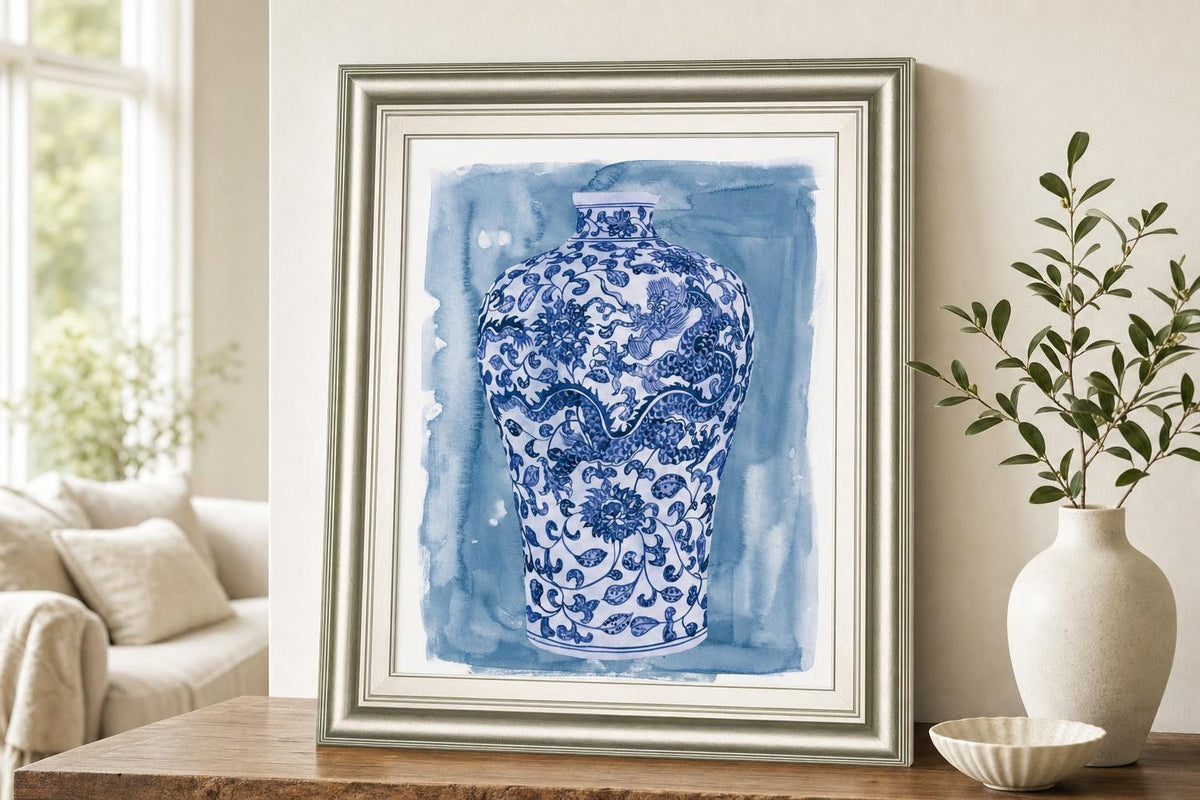 22x26 Ming Vase I By Melissa Wang - Blue