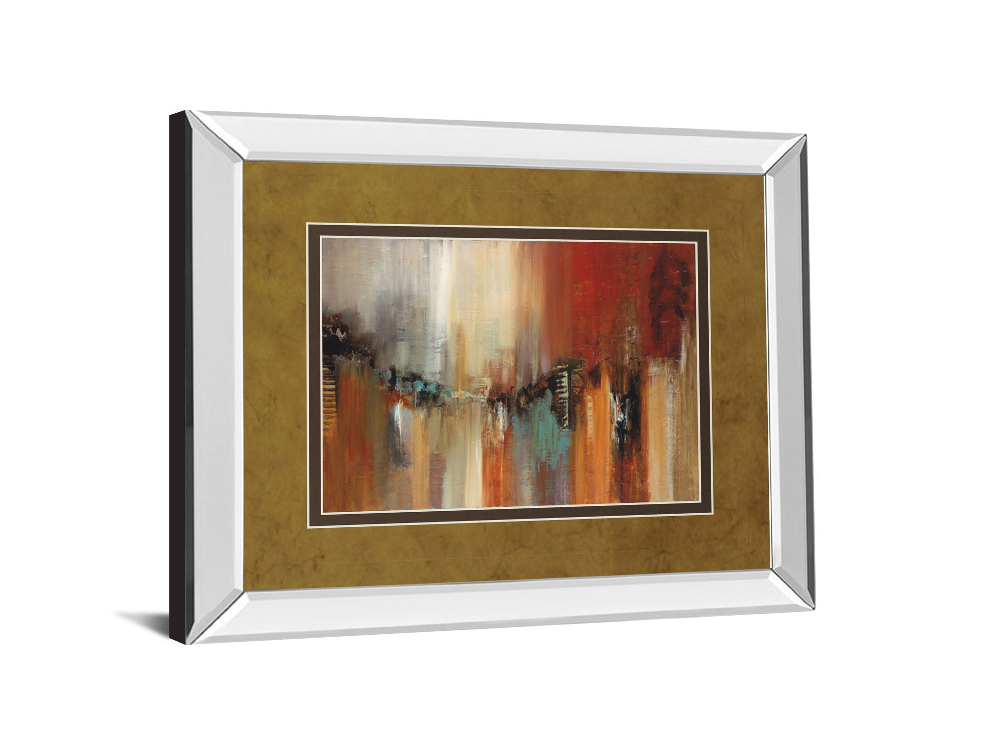 Skyline By Cat Tesla - Mirror Framed Print Wall Art - Light Brown