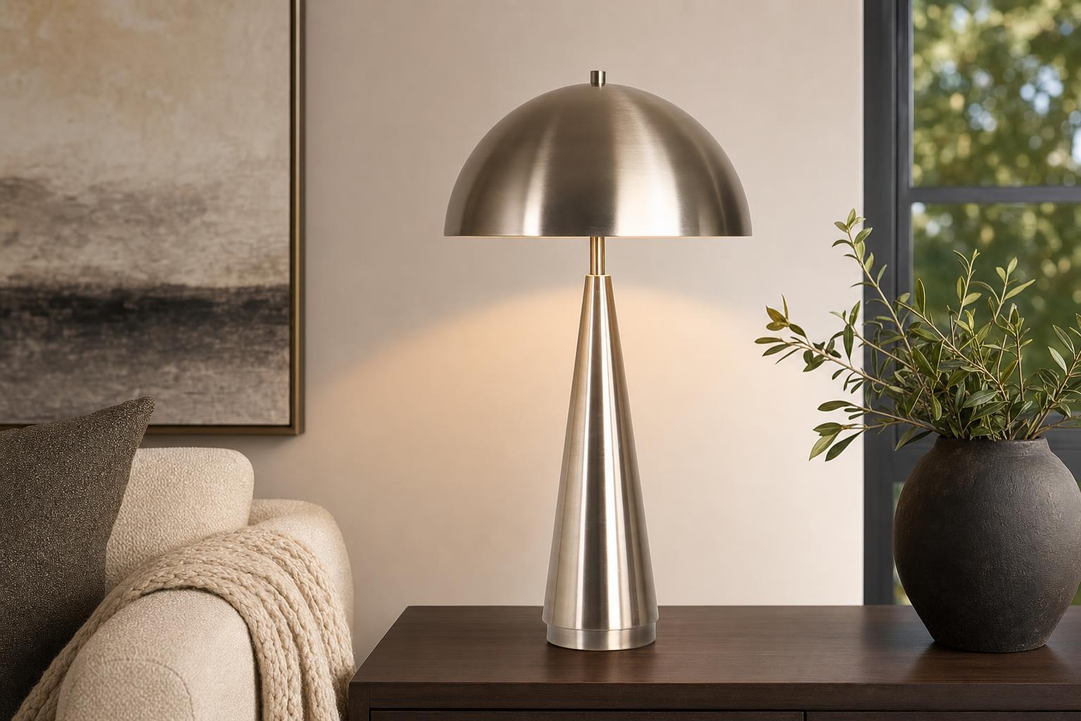"Brass Taper" Metal Table Lamp (Set of 2) - Antique Brass