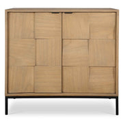 Lorenzo - Geometric 2 Door Cabinet - Light Brown