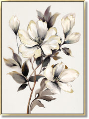 Ivory Bloom Serenade - 35" x 47" Framed Wall Art - Beige
