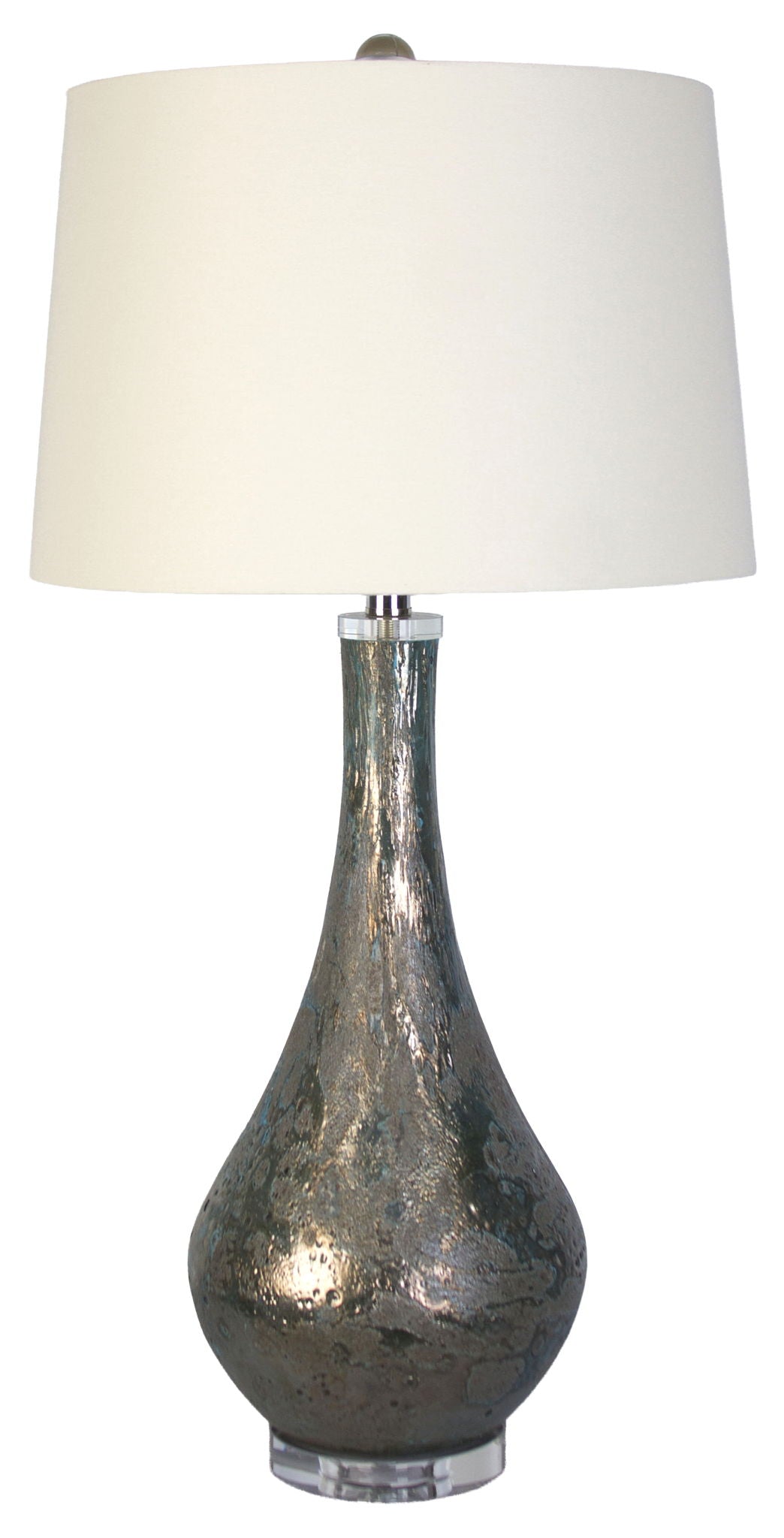 Lagoon Luster - 32 X 16 - Art Glass Table Lamp (Set of 2) - Mottled Teal