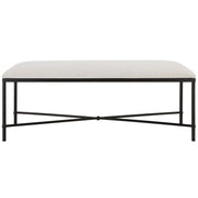 Avenham - Black Framed Bench - White
