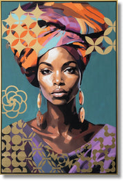 Golden Essence - 48" x 33" Framed Wall Art - Light Blue