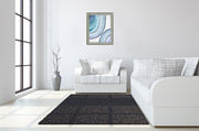 Icy Vortex - 28" x 34" Framed Wall Art - Blue