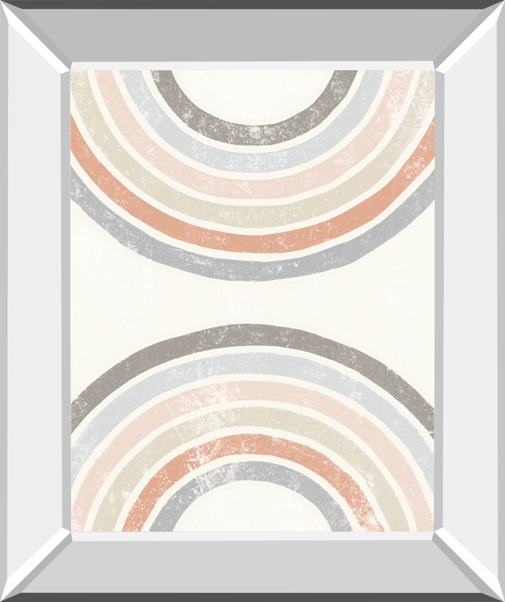 Over The Rainbow I By Moira Hershey - Mirror Framed Print Wall Art - Beige