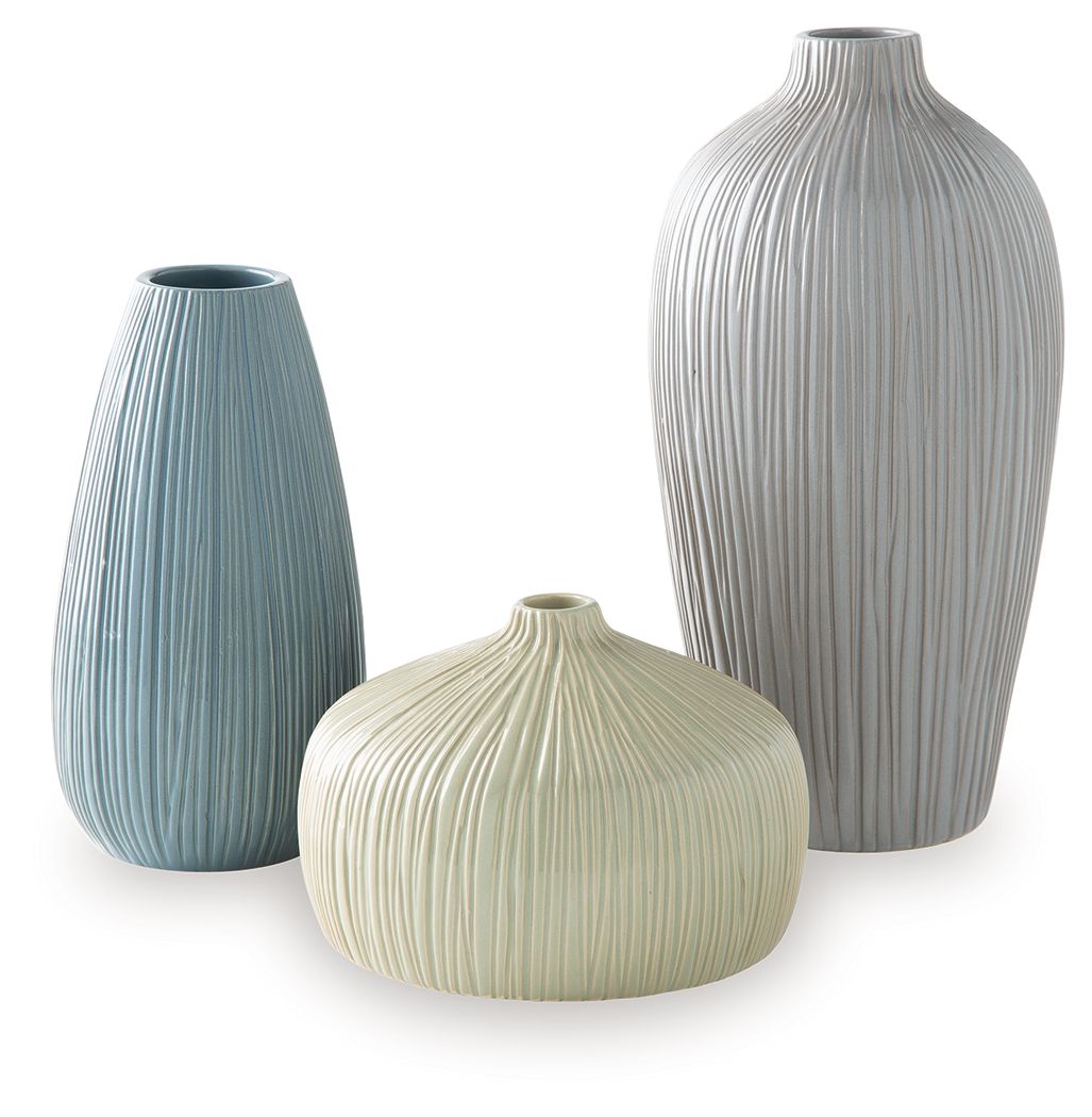 Eiderman - Vase Set (Set of 3) - Gray / Blue / Green