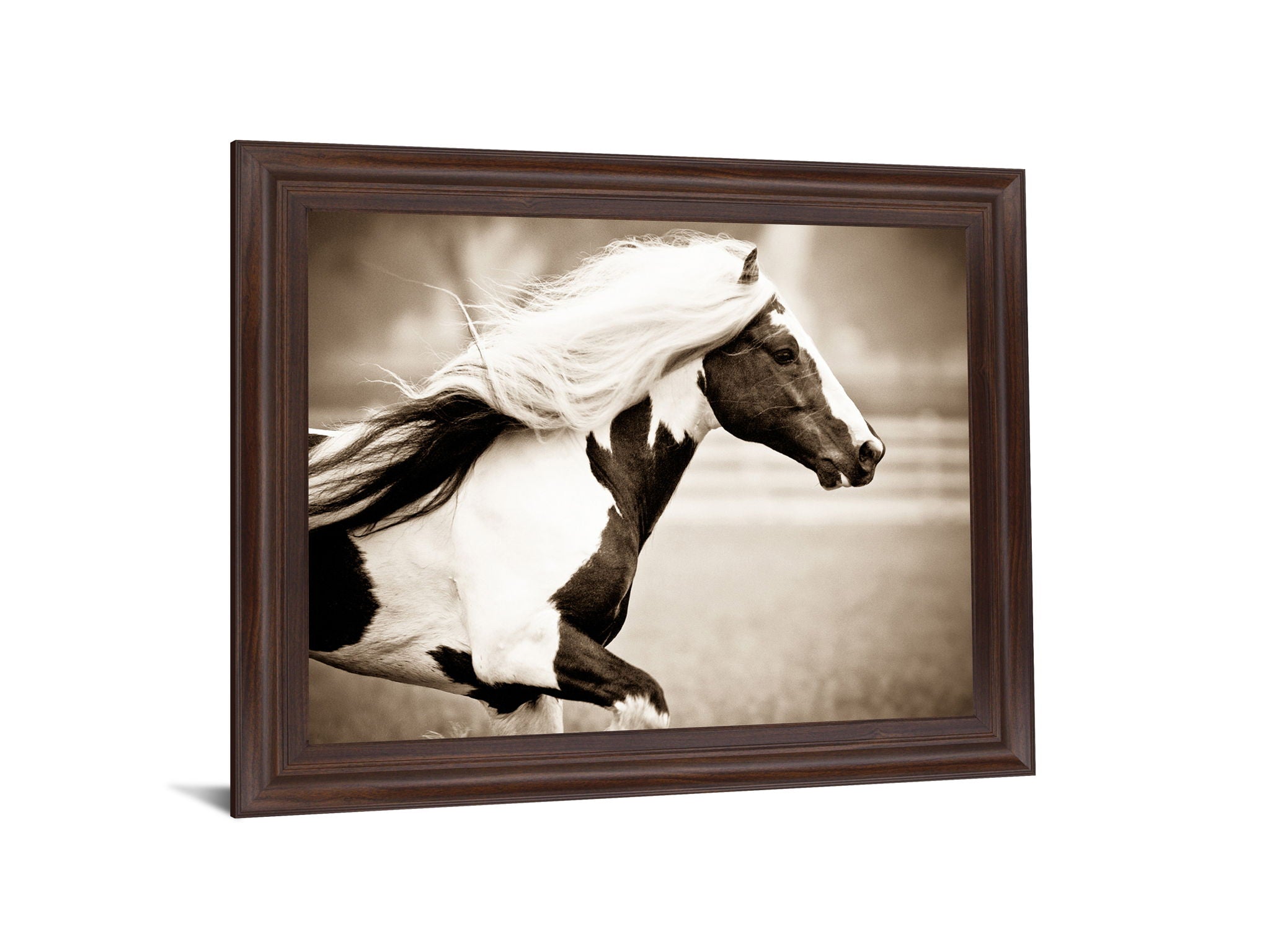 Galloping Spirit - 28" x 34" Framed Wall Art - Dark Brown