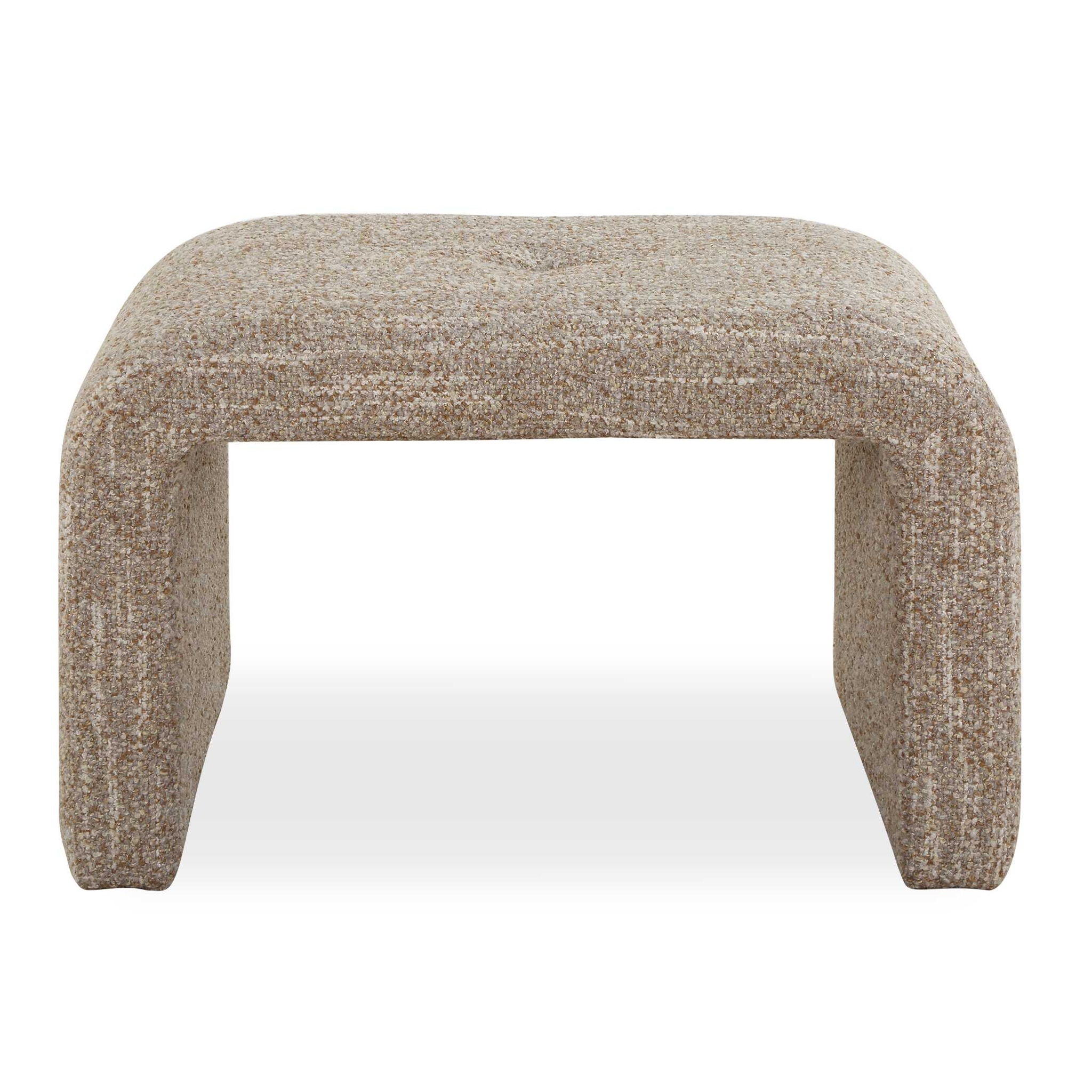 Leora - Upholstered Modern Small Bench - Brown