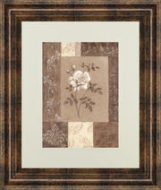 Single Rose By Vivian Flasch - Framed Print Wall Art - Light Brown