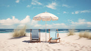 A Day In The Sand (Framed Small) - Blue