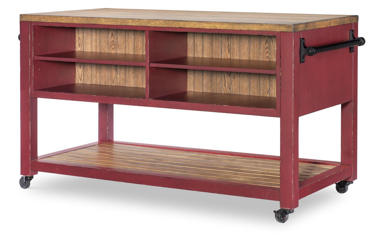 Vintage Market - Kitchen Island 6 Drawer With Casters