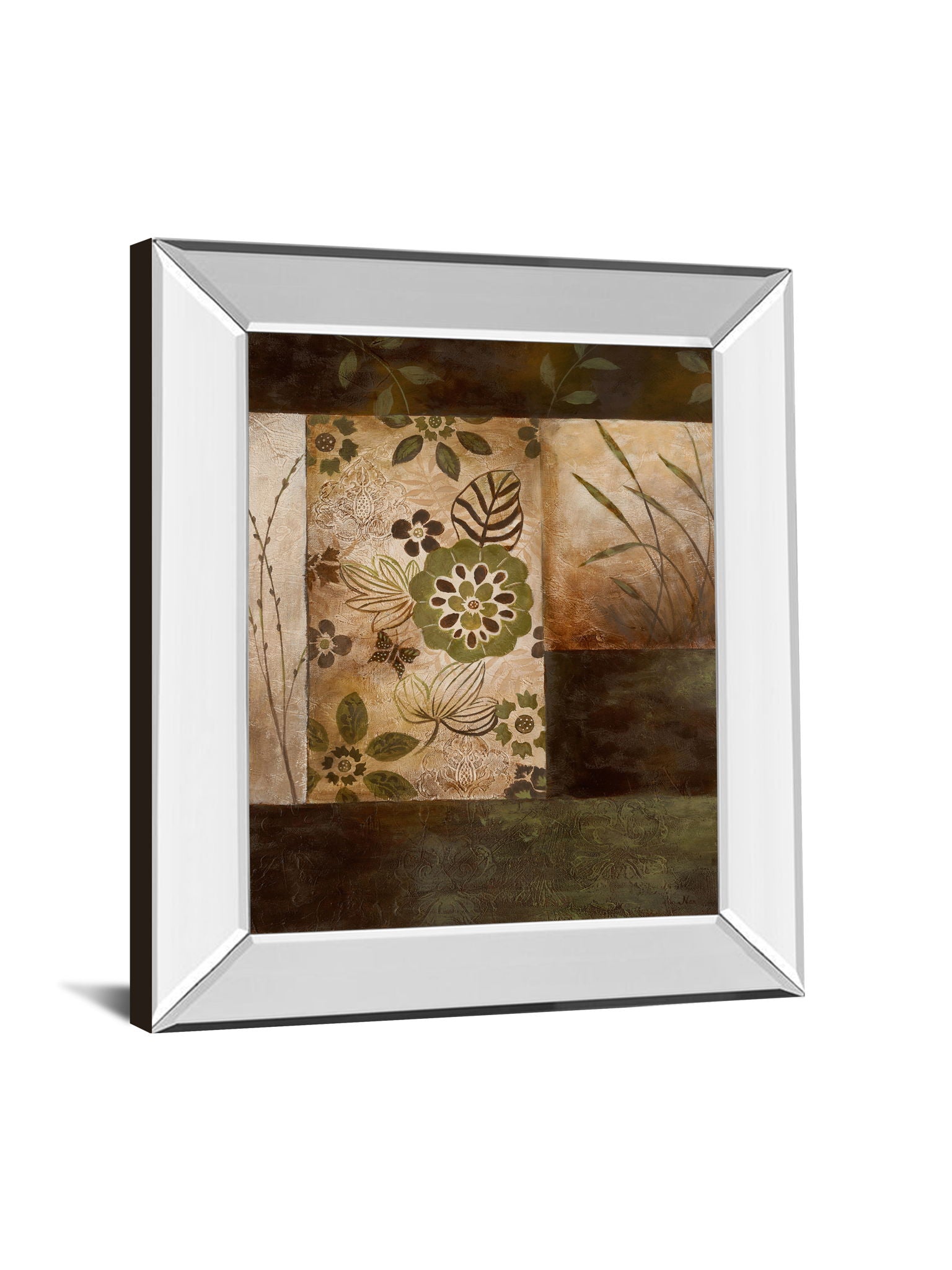 Evening Forest I By Nan - Mirror Framed Print Wall Art - Light Brown