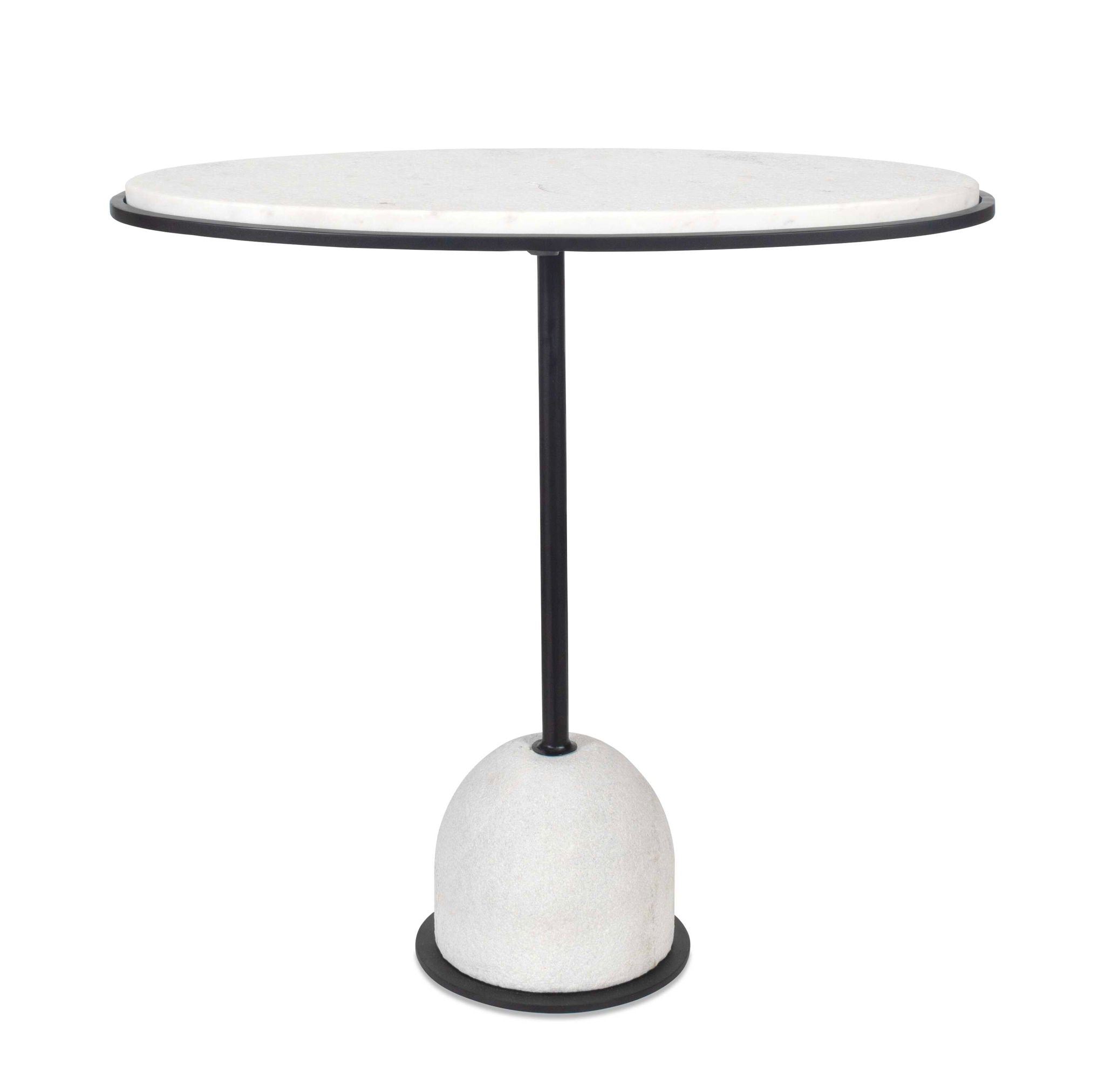 Morro - Marble Side Table - White / Black