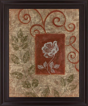 Whimsical Petal Dance - 28" x 34" Framed Wall Art - Dark Brown