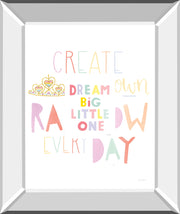 Dream Big Little One By Ann Kelle - Mirror Framed Print Wall Art - White