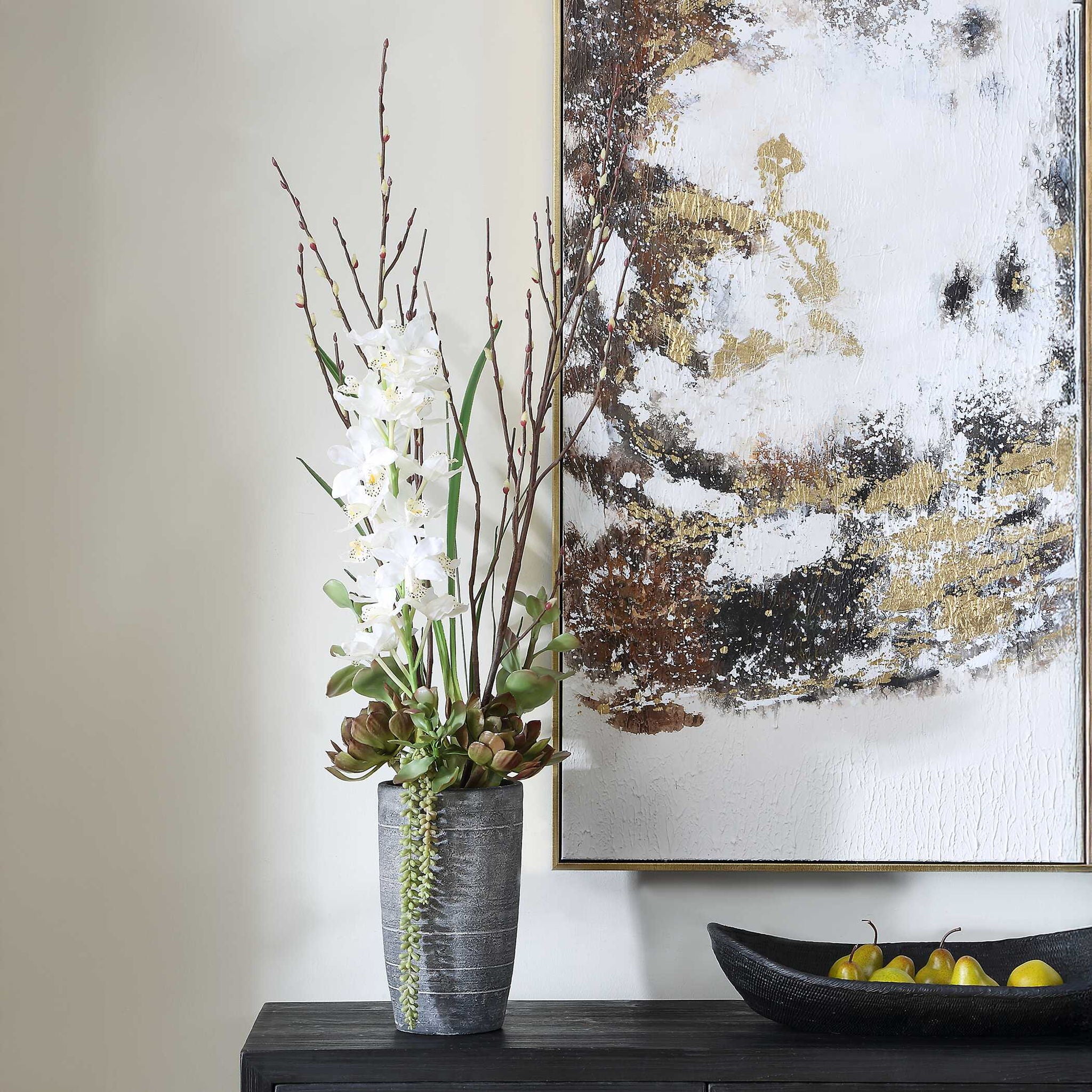 Eterna Orchid - Centerpiece & Vase - Black / Green / White