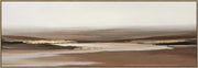 Golden Dusk Layers - 20" x 60" Framed Wall Art - Beige