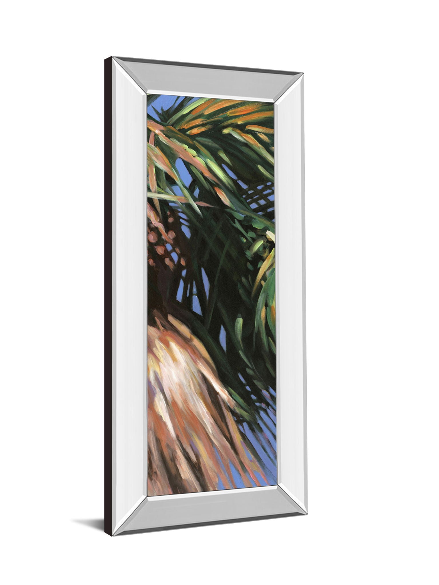 Wild Palm Il By Suzanne Wilkins - Mirror Framed Print Wall Art - Dark Green