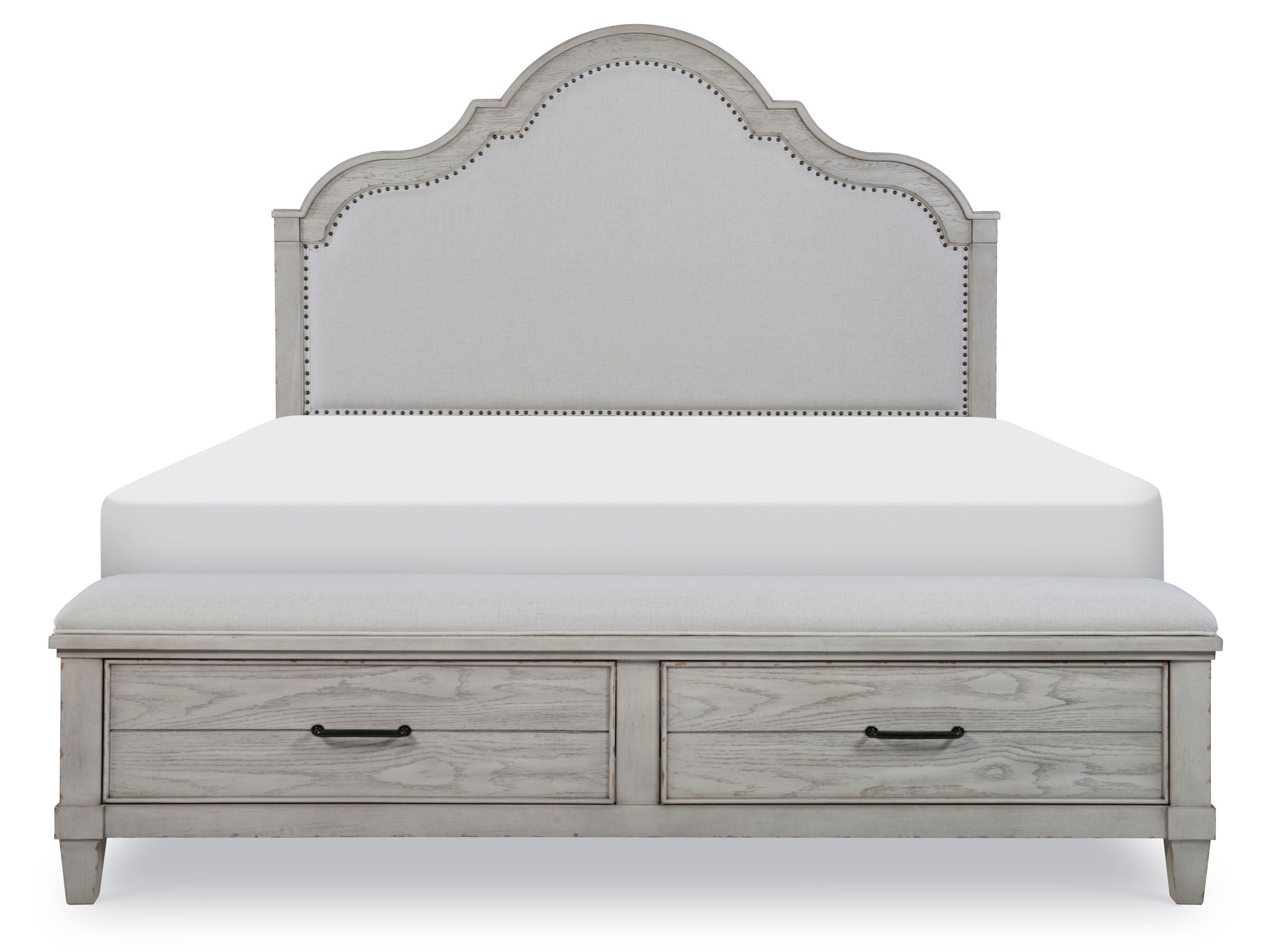 Belhaven - Upholstered Panel Bed With Storage Footboard