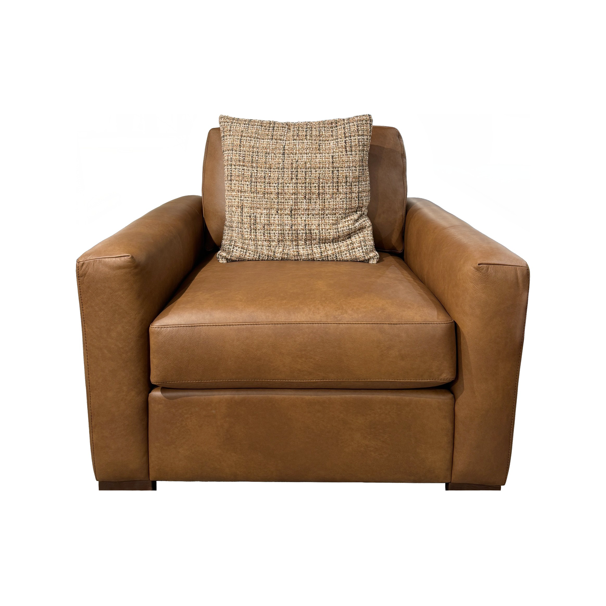 Jonathan Louis Darrow Arm Chair in Walnut leather