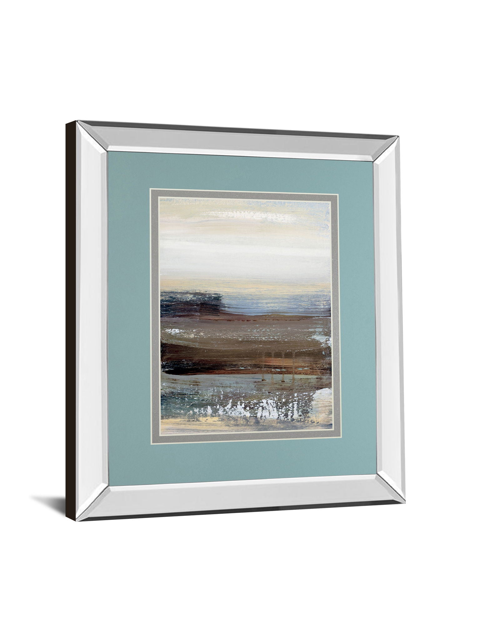 Hint Of By Aerial Snow - Mirror Framed Print Wall Art - Light Blue