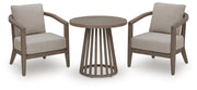 Joy Lagoon - Outdoor Chairs With Cushions/Table (Set of 3) - Beige