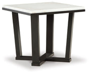 Fostead - Square End Table - White / Espresso