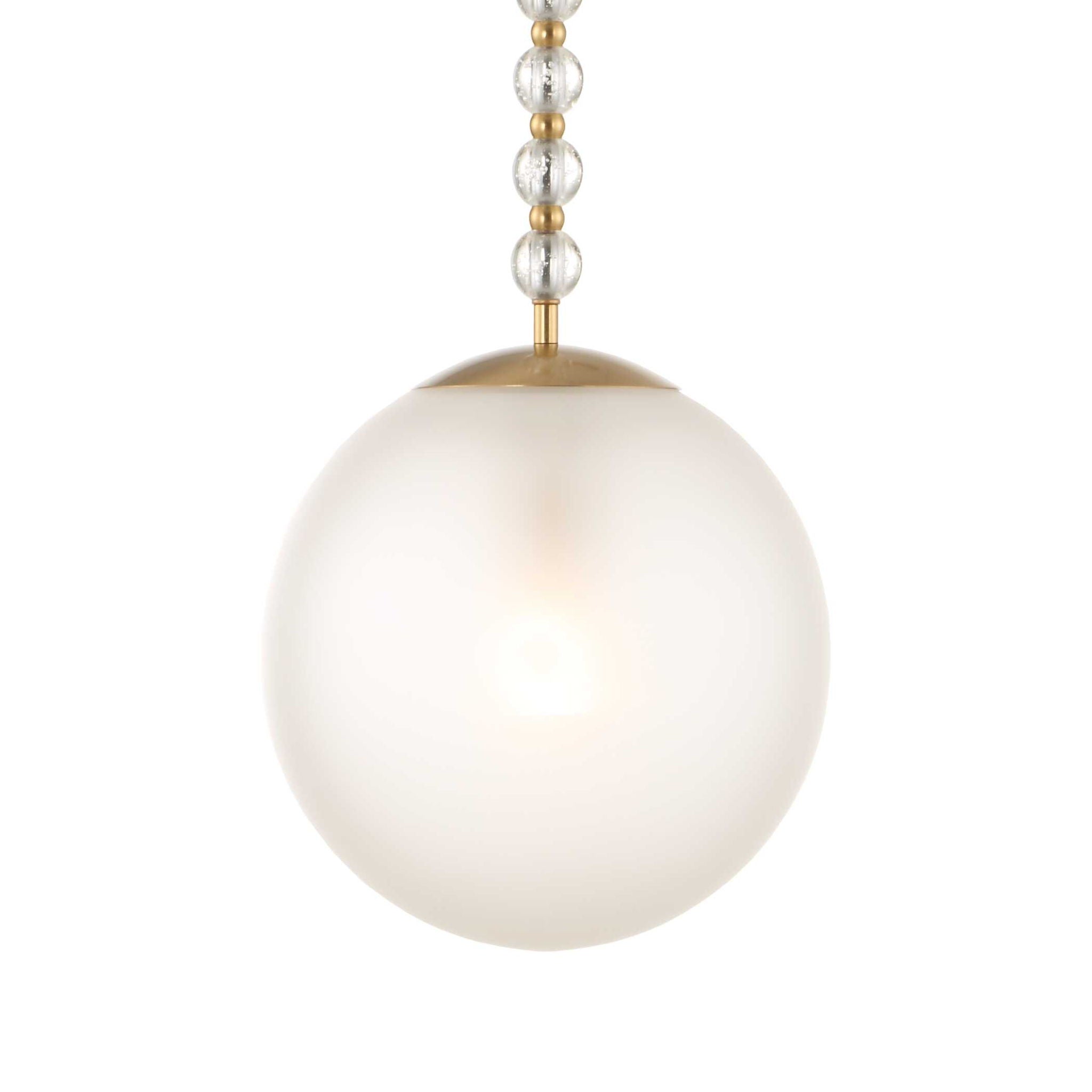 Ripple - 1 Light Frost Glass Pendant - Gold