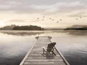 Peaceful Lake Day By Amber Sterling (Framed) - Gray