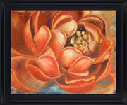 Amber Petal Radiance - 28" x 34" Framed Wall Art - Orange