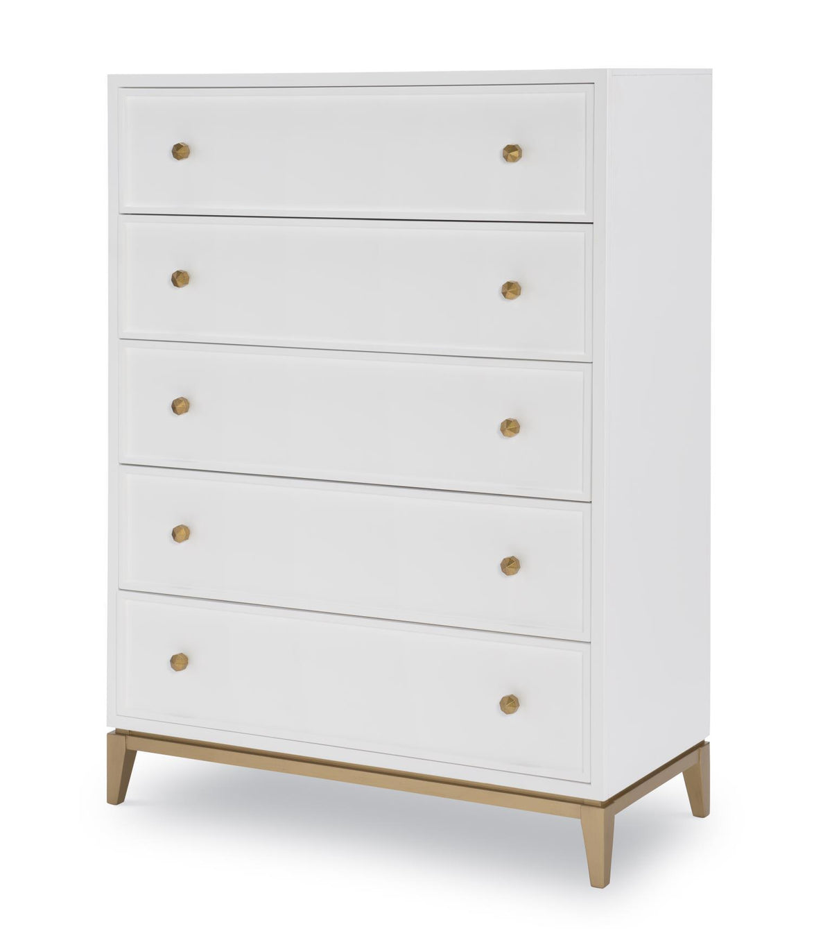 Chelsea - Drawer Chest - White With Gold Accents