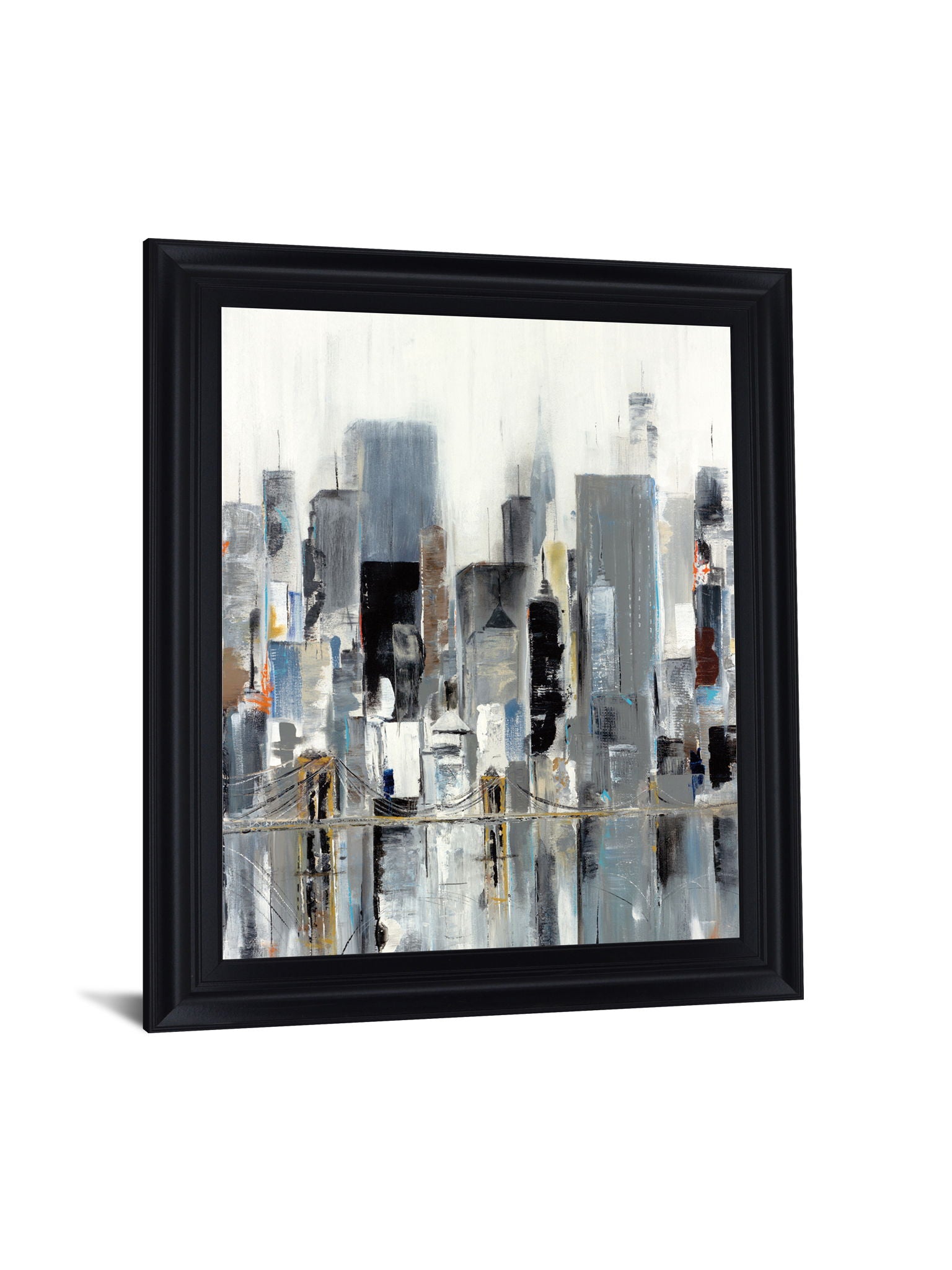 Misty Metropolis - 28" x 34" Framed Wall Art - Gray