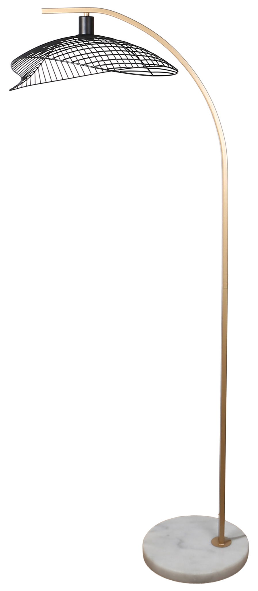 Gilded Canopy - 63 X 26 - Metal Floor Lamp - Painted Gold, White Marble