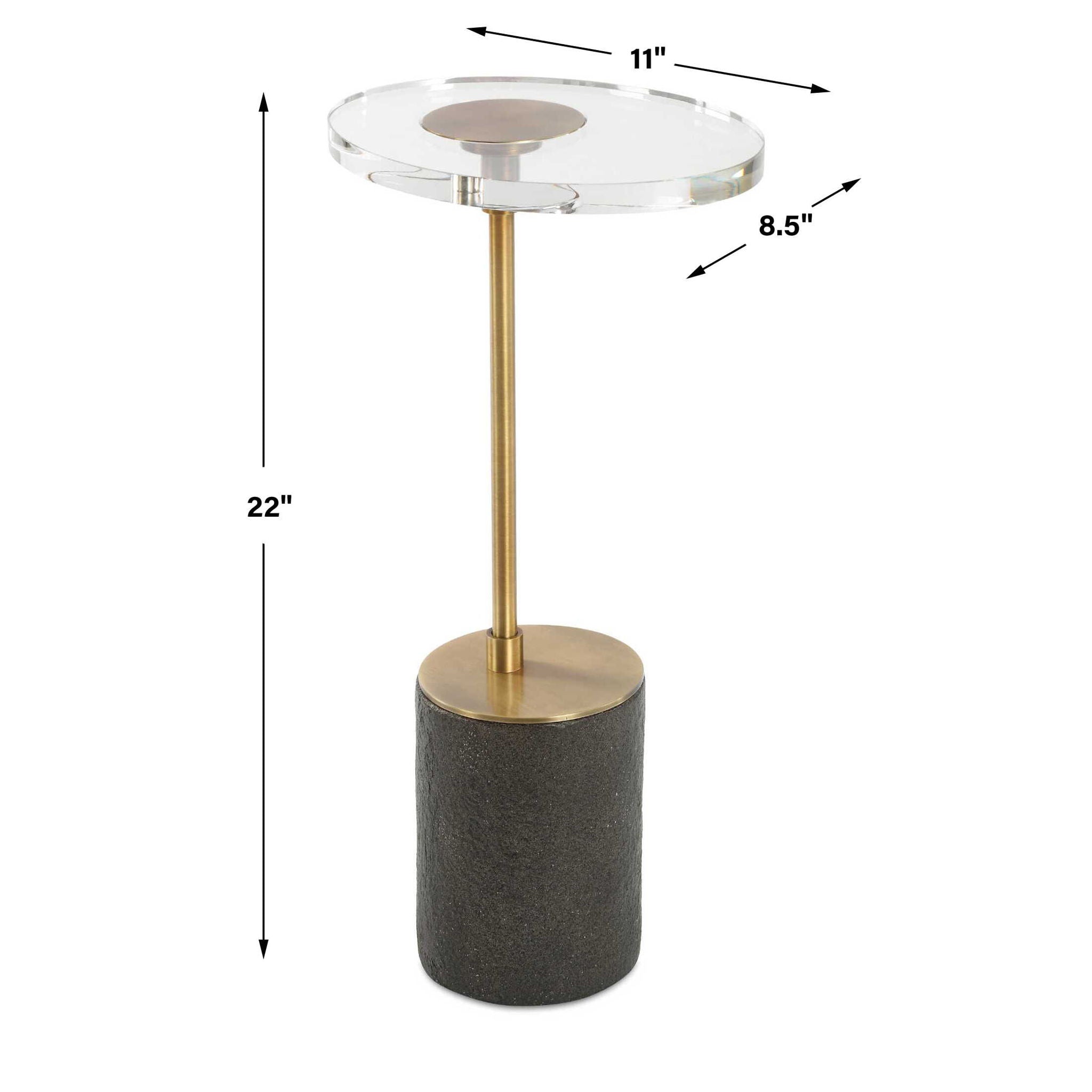 Kaufman - Crystal Accent Table - Black / Brass