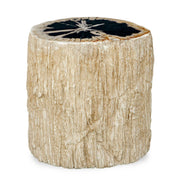 Arco - Petrified Wood Top Accent Table - Black / White