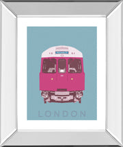 London Transport 3 By Ben James - Mirror Framed Print Wall Art - Purple